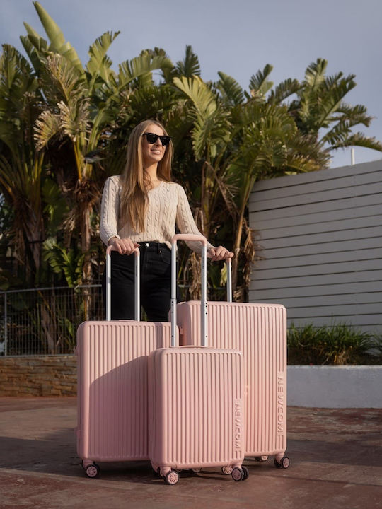 Newcom Homeone Hart Rosa Reise Koffer Mit 4 Rädern Set 3 Stück