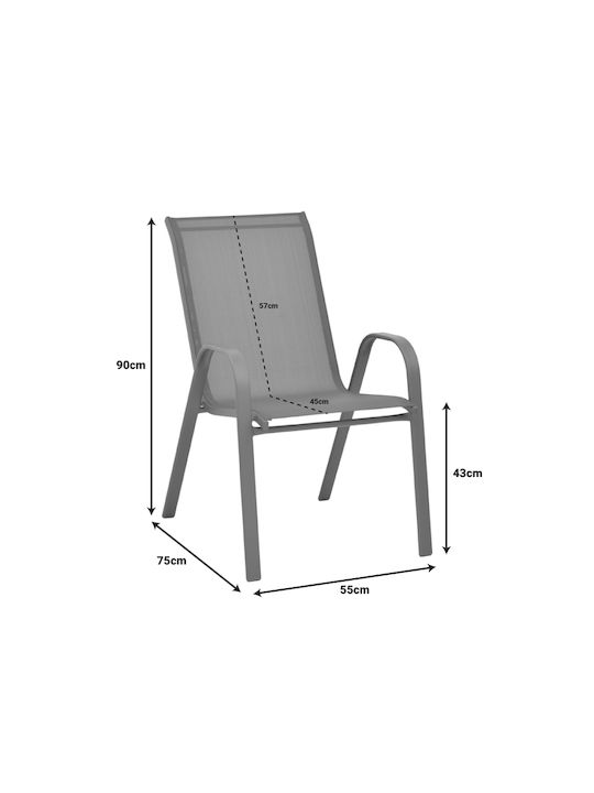 Scaun De Exterior Metalic Calan Șampanie 55x75x90 Cm