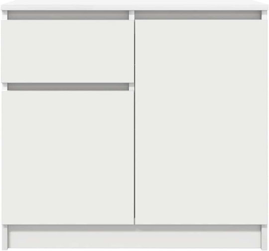 Мебели за съхранение дървен с чекмеджета Бял 71x35x65см