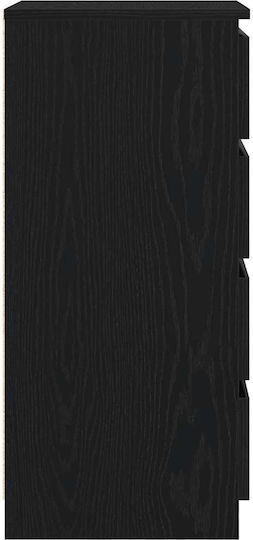 Sertar De Birou Din Lemn Negru 37.5x35x76cm
