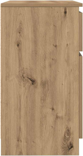 Sideboard Wooden with Drawers Brown 71x35x65cm