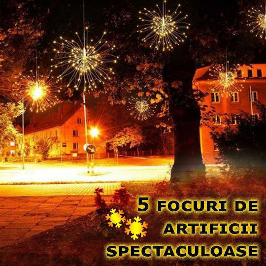 300 Lămpițe LED 4m. Alb cald tip Focuri de artificii 1buc