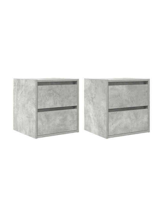 Vidaxl Wall-Mounted Bedside Tables 2 Pcs Concrete Gray 38x34x40cm Gray