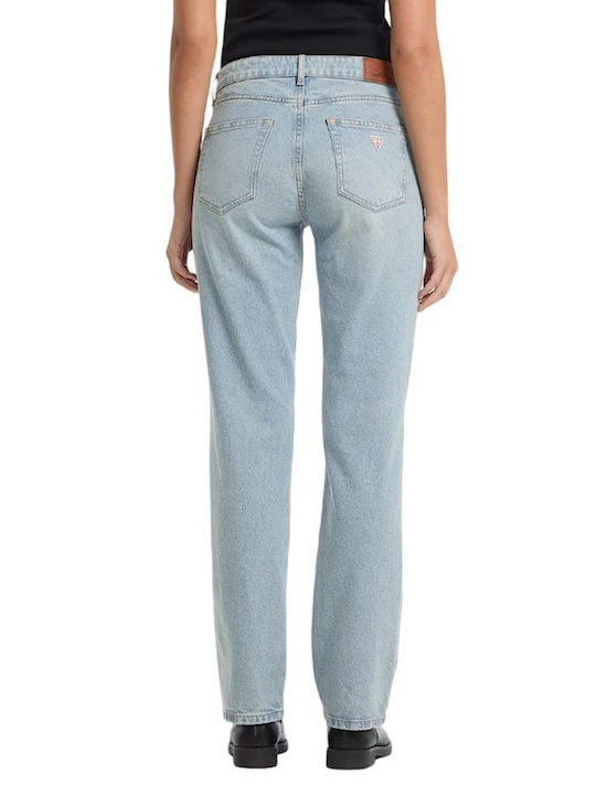 Guess Women's Jean Trousers Mid Rise in Straight Line