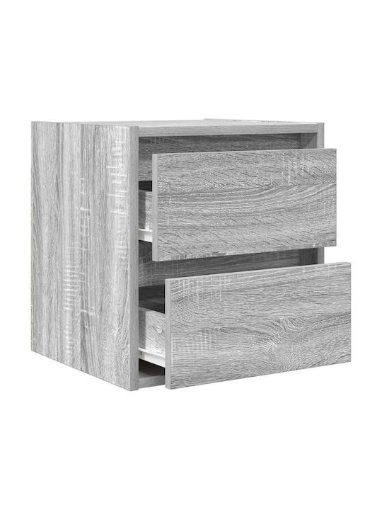 Vidaxl Κομοδίνα Επιτοίχια Γκρι Sonoma 38x34x40cm 1 Τεμ Γκρι