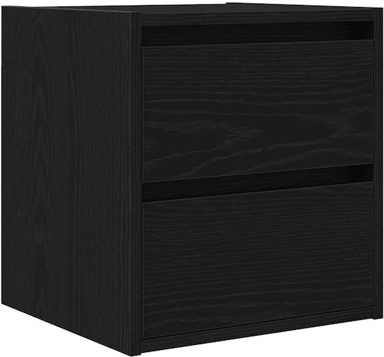 Vidaxl Wall-Mounted Bedside Tables 2 Pcs Black Oak 38x34x40cm Black