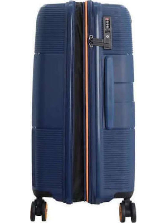 Discovery Mittlerer Reisekoffer Hartschalen Blau mit 4 Räder Höhe 65cm
