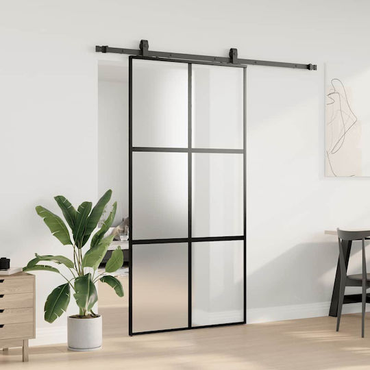 Vidaxl Sliding Door Set Black Hardware 102.5x205 Cm Black