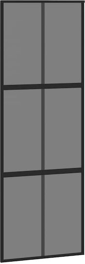 Set de feronerie pentru ușă glisantă negru 76x205 cm sticlă securizată negru 76 x 205 cm șină 183 cm