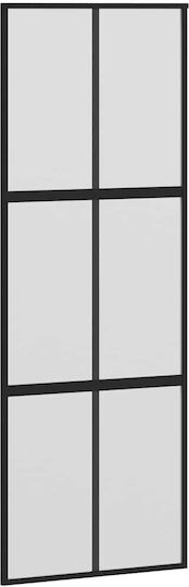Συρόμενη Πόρτα Σετ Υλικού Μαύρο 90x205 Cm Γυαλί Μετριασμένο Μαύρο 90 X 205 Εκ Ράγα 183 Εκ