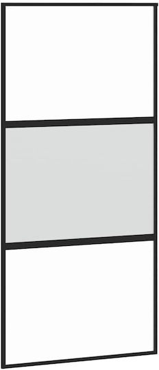 Vidaxl Schiebetür-Set Schwarze Beschläge 102,5x205 cm Schwarz