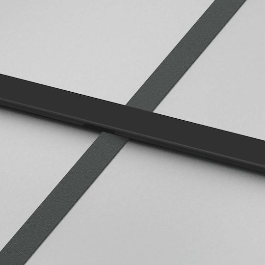Συρόμενη Πόρτα Σετ Υλικού Μαύρο 90x205 Cm Γυαλί Μετριασμένο Μαύρο 90 X 205 Εκ Ράγα 183 Εκ