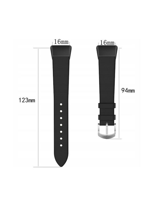 Tech-Protect Λουράκι Δερμάτινο Μαύρο (Honor Band 6)