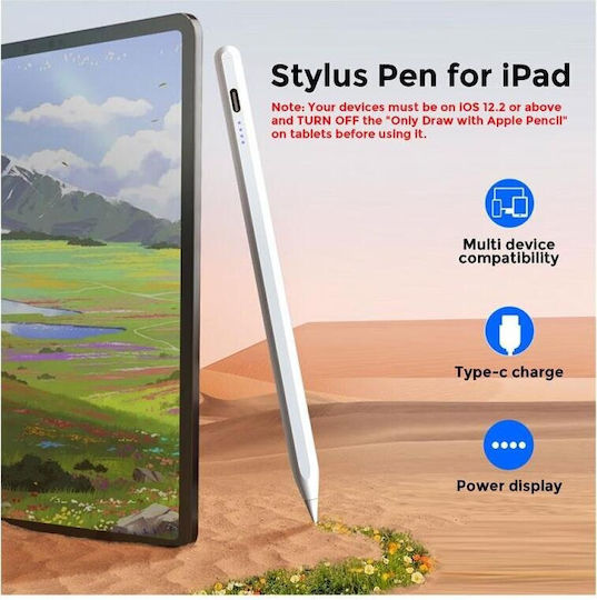 AHAstyle PE04 Digitală Stilou Tactil cu Palm Rejection pentru iPad de culoare Alb