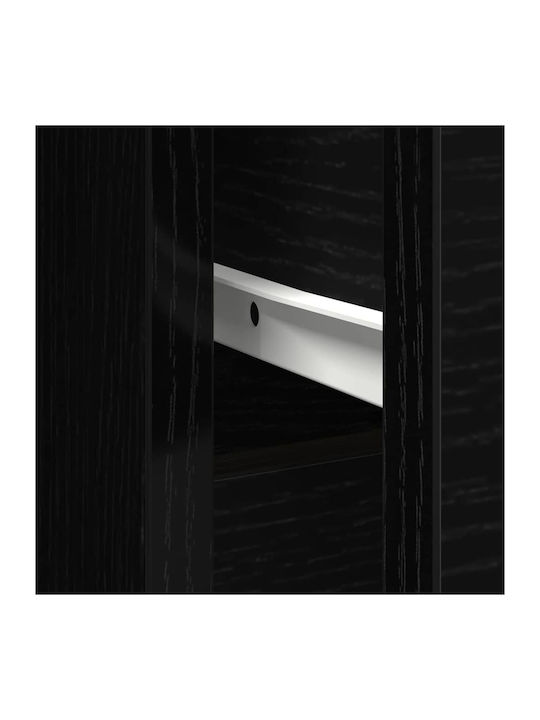 Sideboard Wooden with Drawers Black Oak, Black 101x35x76cm