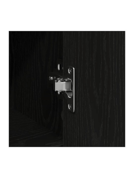 Sideboard Wooden with Drawers Black Oak, Black 101x35x76cm