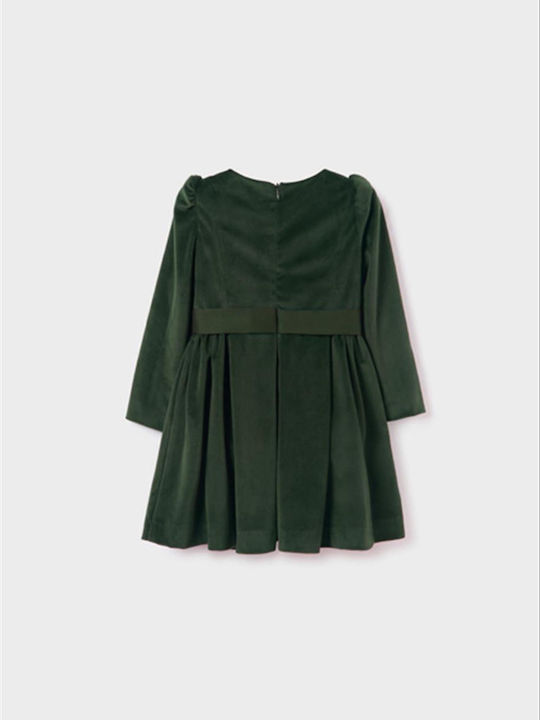 Abel & Lula Children's Dress Velvet Green