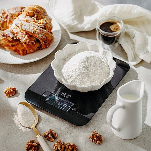 Adler Ψηφιακή Ζυγαριά Κουζίνας έως 5kg Μαύρη