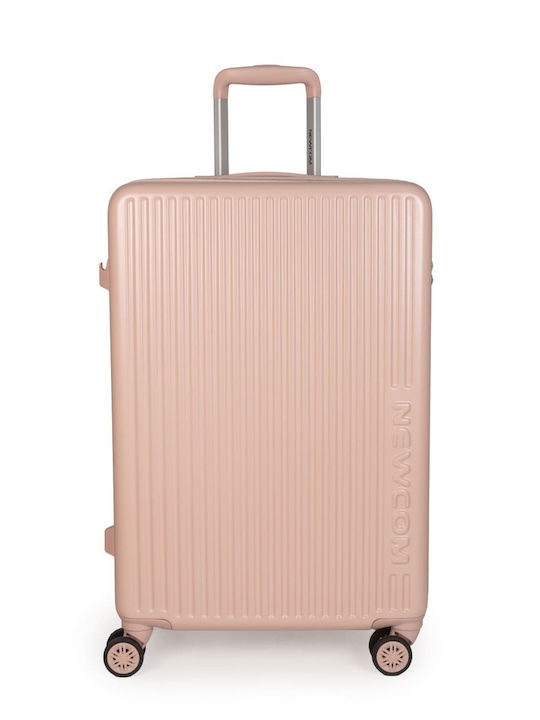 Newcom Reise Koffer Hart Rosa Maximale Höhe 79cm mit 4 Räder Set 2 Stück