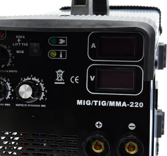 Geko G80096 Welding Machine MIG / TIG / MMA / FCAW with Maximum Welding Current 220A and Duty Cycle 60%