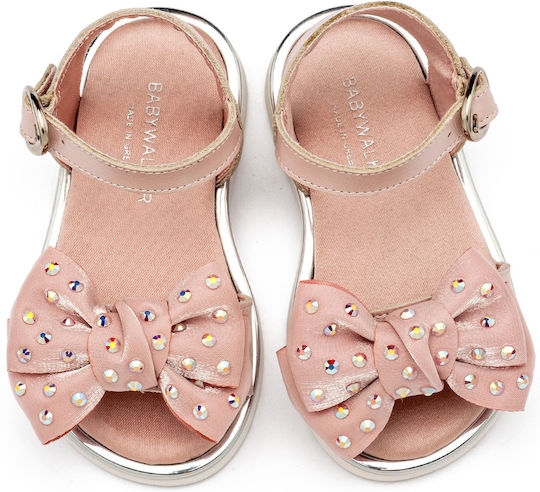 Babywalker Pantofi De Botez Din Piele Roz
