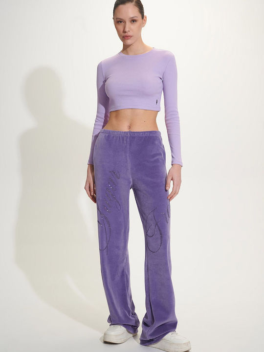 SugarFree Sweatpants Velvet Purple