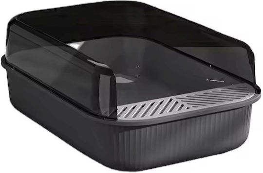 Toaletă Pisică cu Filtru Gri L50.5 x W34.5 x H18.5buc