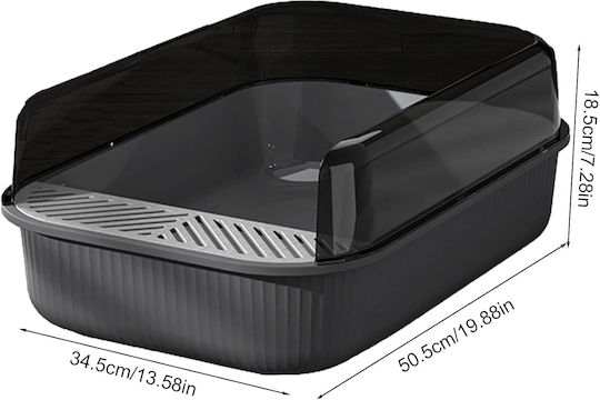 Toaletă Pisică cu Filtru Gri L50.5 x W34.5 x H18.5buc