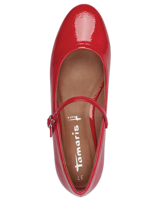 Damen Ballerinas Spitz zulaufend Rote