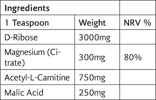 Viridian D-Ribose Energy Complex Ειδικό Συμπλήρωμα Διατροφής 180gr