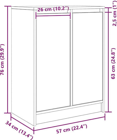 Sertar De Birou Din Lemn Maro 57x34x76cm