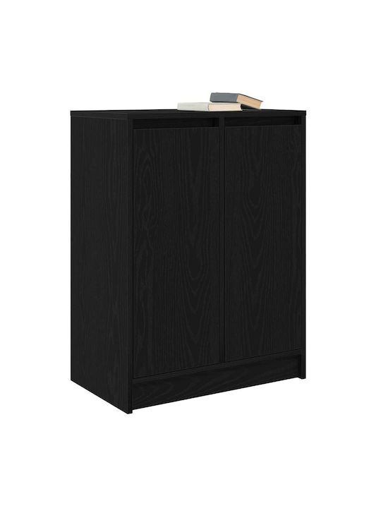 Office Storage Chipboard Cabinet Black Oak L57xW34xH76cm