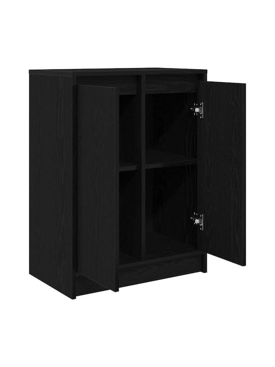 Office Storage Chipboard Cabinet Black Oak L57xW34xH76cm