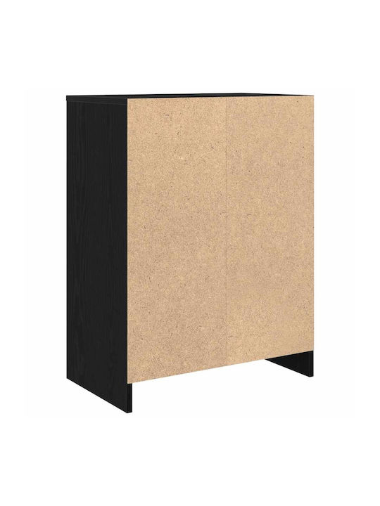 Office Storage Chipboard Cabinet Black Oak L57xW34xH76cm