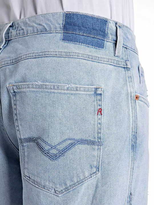 Sandot Men's Jeans Pants Elastic Light Blue