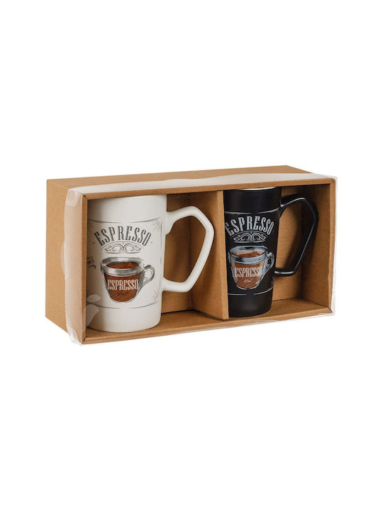 Set Tassen Kaffee Keramik Braun 370ml 2Stück