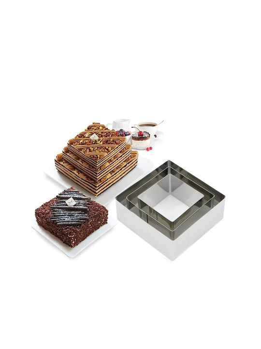 Formă de Patiserie pentru Chec Rotund din Oțel Inoxidabil 3buc