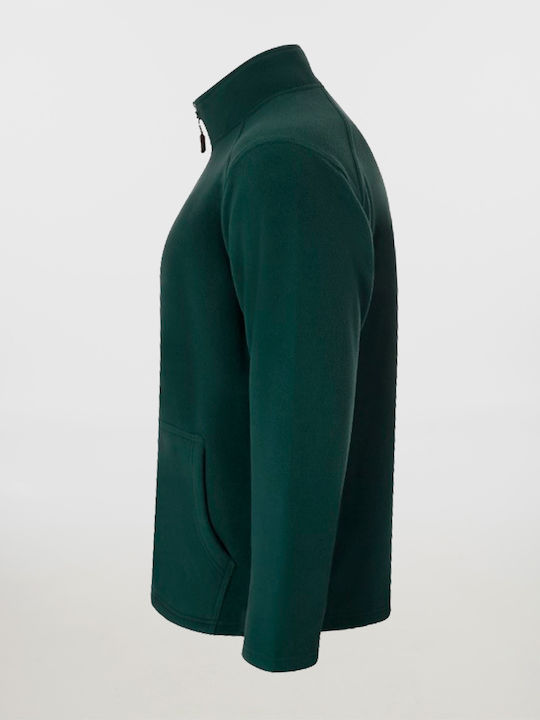 Men's Fleece Cardigan Deep Green