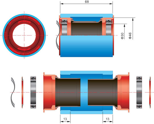 Μεσαια Τριβη Fsa Road Pf30/bb386 68-86mm Bb-pf6000/cz