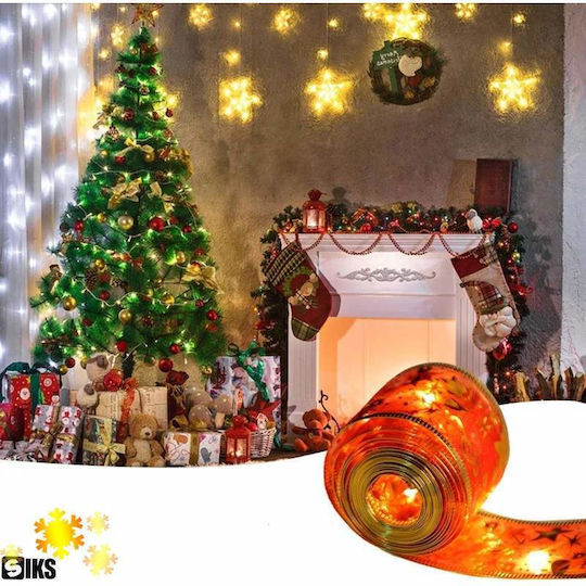 Lighted Christmas Ribbon Red 1pc