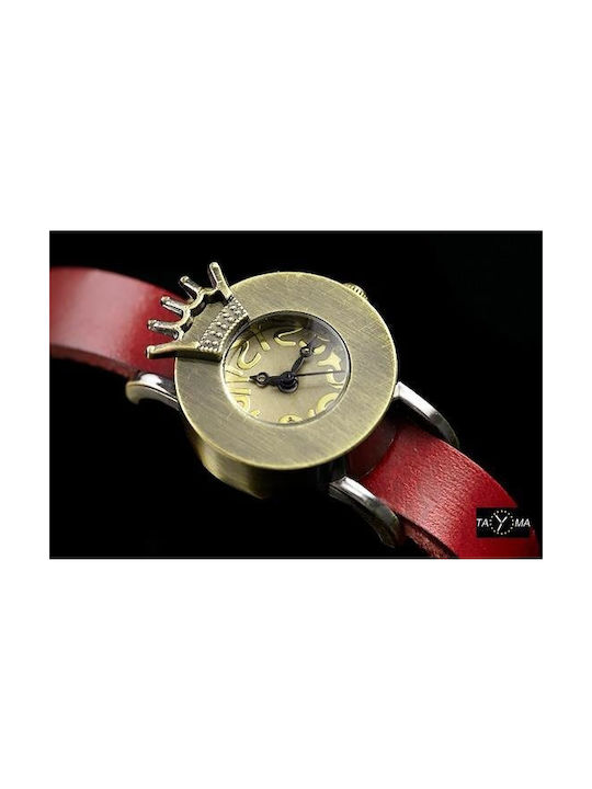 Women's Watch with Red Leather Strap