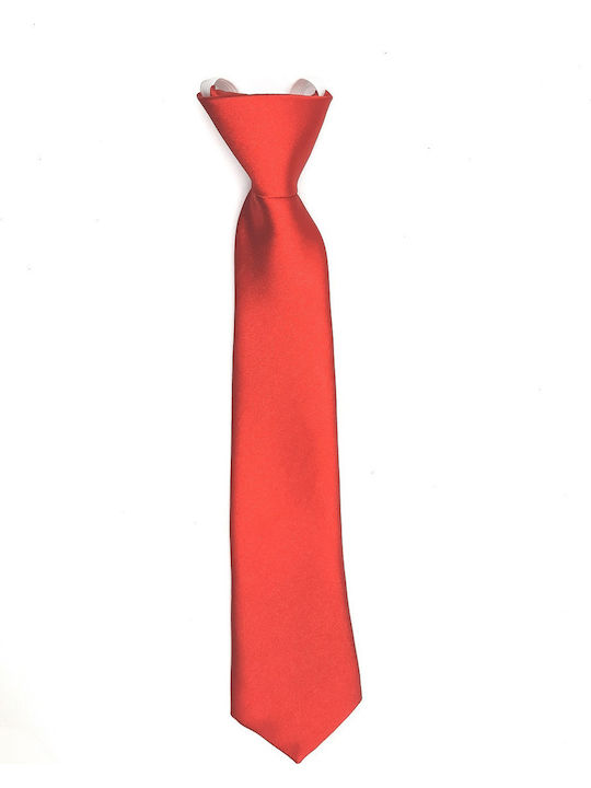 Victoria Kids' Solid Satin Tie with Elastic 28cm Red