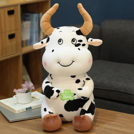 Plush Toy Cow Soft Size 28cm Color Black White Abyz