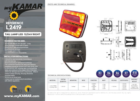 Kamar Trailer Lights Set LED 12 / 24V 1Stück