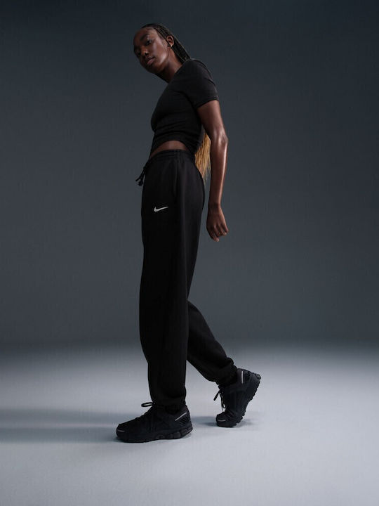 Sportswear High Waist Sweatpants Jogger Fleece Black