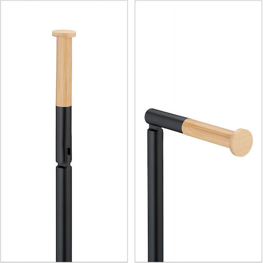 Relaxdays Wall Mounted Bathroom Accessory Set Bamboo Black