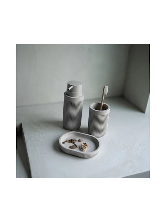 Eurofirany Plastic Bathroom Accessory Set Gray 3pcs