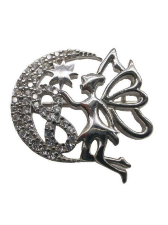 Pin aus Silber Weiß
