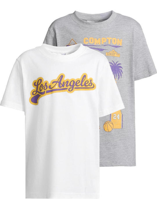 Σετ Παιδικά T-shirts Λευκά Los Angeles Compton