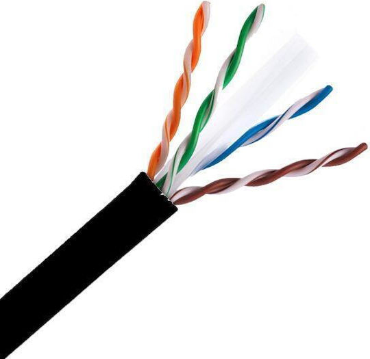 Anga U/UTP Cat.6 (Gigabit) Ethernet Network Cable Outdoor Without Terminals 100m Black